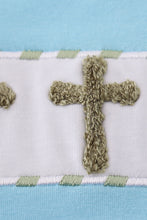 Load image into Gallery viewer, Blue easter cross french knot boy bubble
