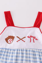 Load image into Gallery viewer, Blue baseball embroidery girl set
