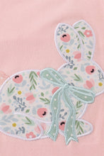 Load image into Gallery viewer, Pink floral bunny applique girl dress
