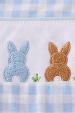 Load image into Gallery viewer, Blue bunny embroidery gingham jonjon
