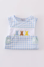 Load image into Gallery viewer, Blue bunny embroidery gingham jonjon
