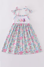 Load image into Gallery viewer, Floral bunny embroidery dress
