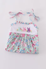 Load image into Gallery viewer, Floral bunny embroidery dress
