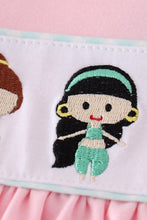 Load image into Gallery viewer, Pink princess embroidery girl set
