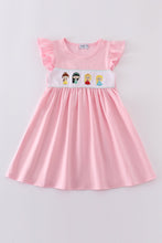 Load image into Gallery viewer, Pink princess embroidery girl dress
