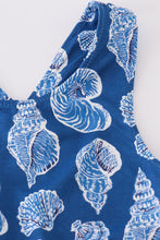 Load image into Gallery viewer, Blue conch print tennis skort set
