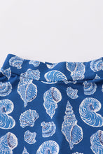 Load image into Gallery viewer, Blue conch print tennis skort set
