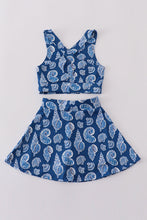 Load image into Gallery viewer, Blue conch print tennis skort set
