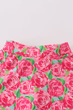 Load image into Gallery viewer, Pink rose print tennis skort set
