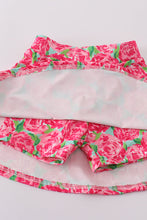 Load image into Gallery viewer, Pink rose print tennis skort set
