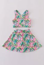 Load image into Gallery viewer, Palm paradise print tennis skort set
