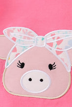 Load image into Gallery viewer, Pink floral pig applique bloomer set
