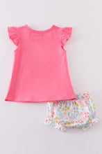 Load image into Gallery viewer, Pink floral pig applique bloomer set
