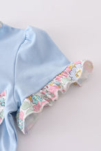 Load image into Gallery viewer, Blue floral print skort set
