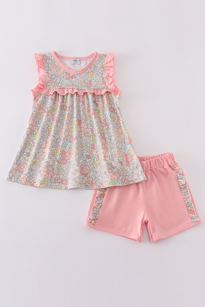 Pink floral print set