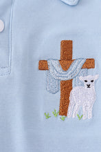 Load image into Gallery viewer, Blue cross embroidery shirt
