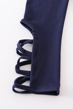 Load image into Gallery viewer, Navy hollow out legging
