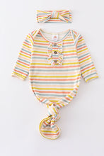 Load image into Gallery viewer, Multicolored stripe baby gown set
