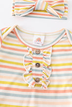 Load image into Gallery viewer, Multicolored stripe baby gown set
