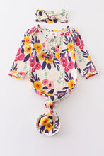 Load image into Gallery viewer, Floral print hairband baby gown
