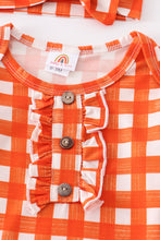 Load image into Gallery viewer, Orange plaid hairband baby gown
