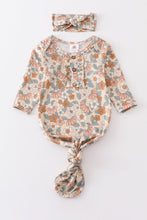 Load image into Gallery viewer, Floral print hairband baby gown
