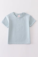 Load image into Gallery viewer, Blue blank basic t-shirt Adult Kids and baby bubble
