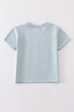 Load image into Gallery viewer, Blue blank basic t-shirt Adult Kids and baby bubble
