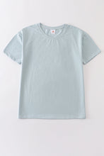 Load image into Gallery viewer, Blue blank basic t-shirt Adult Kids and baby bubble
