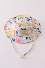 Load image into Gallery viewer, White &amp; green lemon print sun hat
