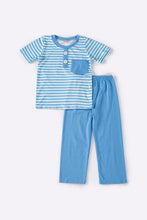 Load image into Gallery viewer, Blue stripe boy pants set
