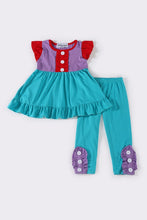 Load image into Gallery viewer, Teal girl ruffle pants set
