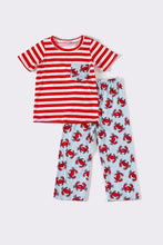 Load image into Gallery viewer, Red stripe crab boy pants set
