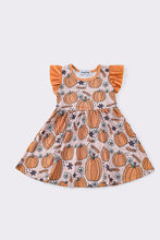 Load image into Gallery viewer, Orange pumpkin ruffle dress
