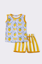 Load image into Gallery viewer, Yellow lemon girl shorts set
