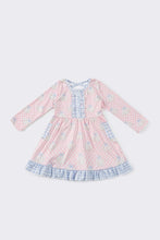 Load image into Gallery viewer, Pink pumpkin plaid ruffle dress
