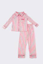 Load image into Gallery viewer, Pink stripe women pajamas set
