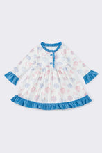 Load image into Gallery viewer, Blue pumpkin print dress
