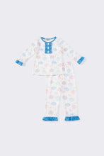 Load image into Gallery viewer, Blue pumpkin print girls pajamas set
