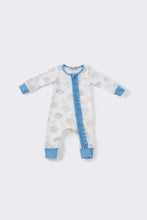 Load image into Gallery viewer, Blue pumpkin print girls romper
