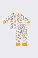 Load image into Gallery viewer, Mustard pumpkin boy pajamas set
