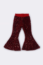 Load image into Gallery viewer, Burgundy sequin bell pants
