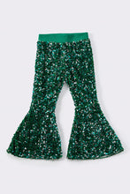 Load image into Gallery viewer, Green sequin bell pants
