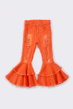 Load image into Gallery viewer, Orange double layered denim jeans
