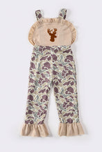 Load image into Gallery viewer, Camouflage deer embroidery girl jumpsuit
