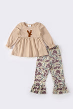 Load image into Gallery viewer, Camouflage deer embroidery girl pants set
