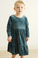 Load image into Gallery viewer, Premium Lake velvet tiered ruffle dress
