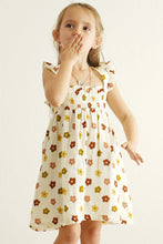 Load image into Gallery viewer, Premium Organic muslin floral smocked ruffle dress
