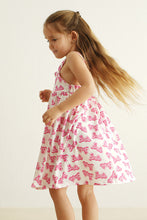 Load image into Gallery viewer, Hot pink barbie print girl dress
