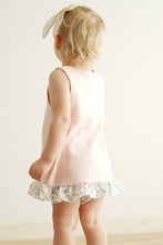 Load image into Gallery viewer, Pink floral bunny applique girl bloomer set
